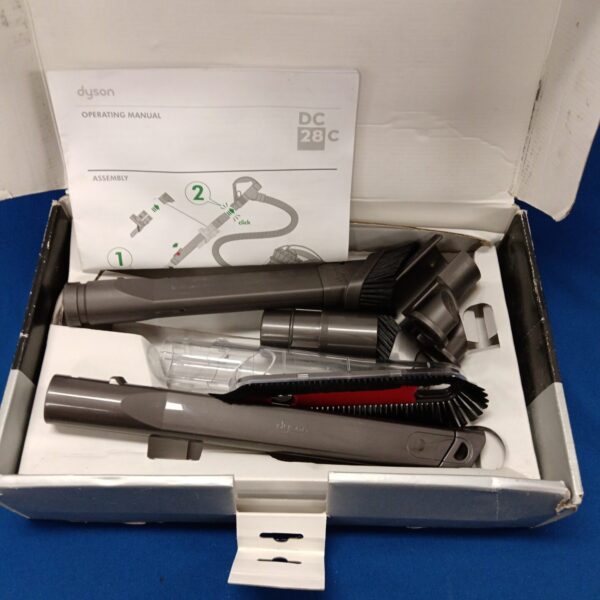 Dyson DC28 allergy kit packaging, vacuum cleaner accessories.