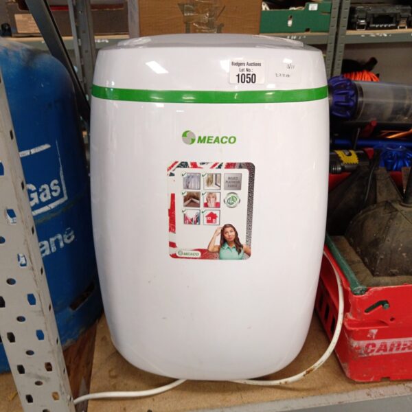 White Meaco 12l dehumidifier for home use.