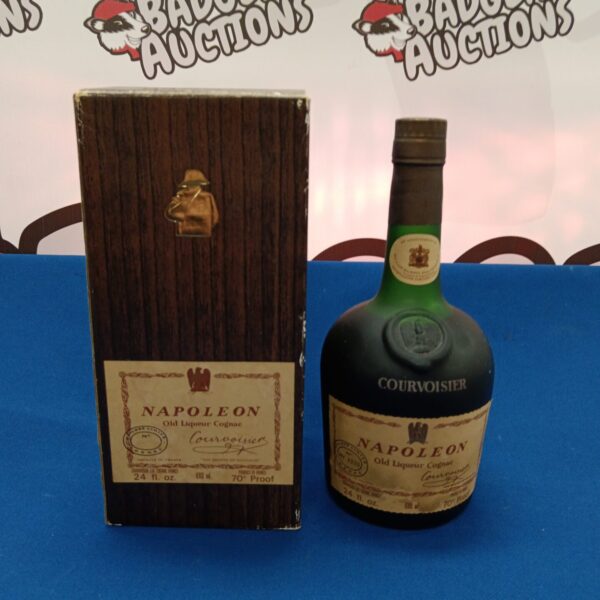 Vintage sealed bottle of Napoleon Old Liqueur Cognac by Courvoisier.