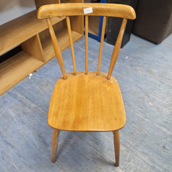 Vintage ercol utility chair in beech wood.