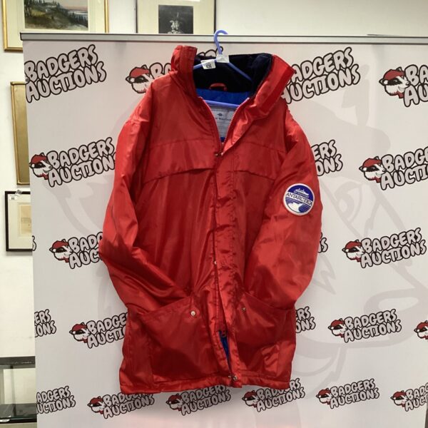 Red Discovery World Antarctica jacket, size medium, expedition outerwear.