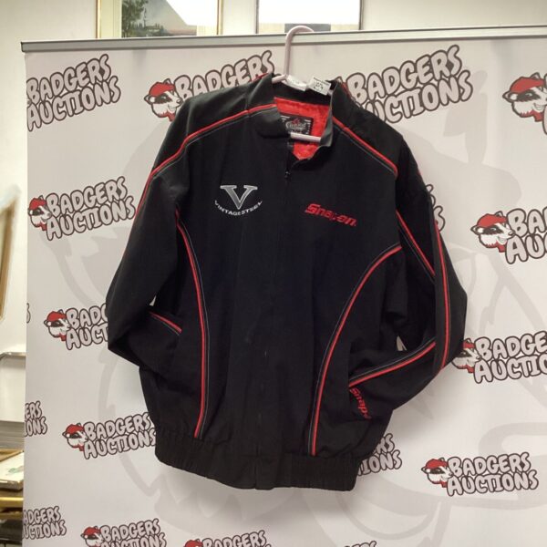 Front view of a vintage Snap-on Choko jacket, size L.
