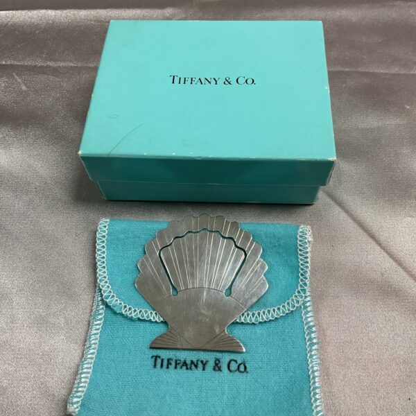 Tiffany & Co silver shell page marker with original box.