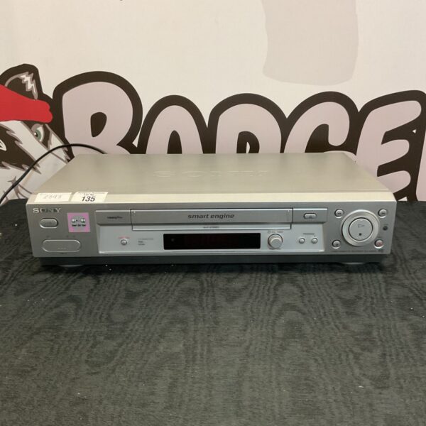 Black Sony SLV-SE830 VCR player, vintage video cassette recorder.