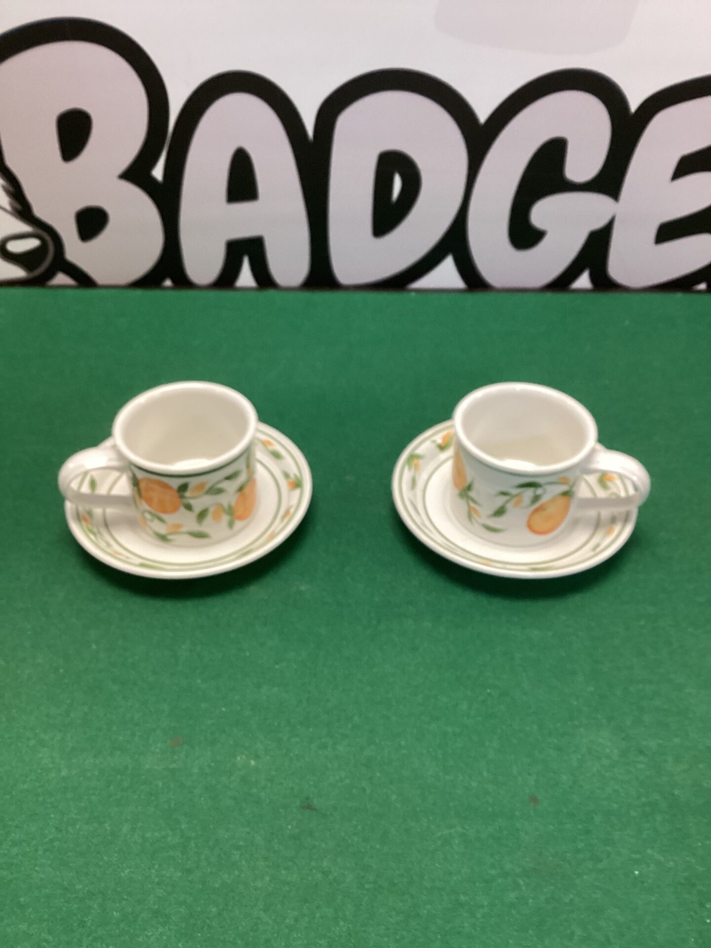 242 two portmerium cups with saucers ltd ed hand painted