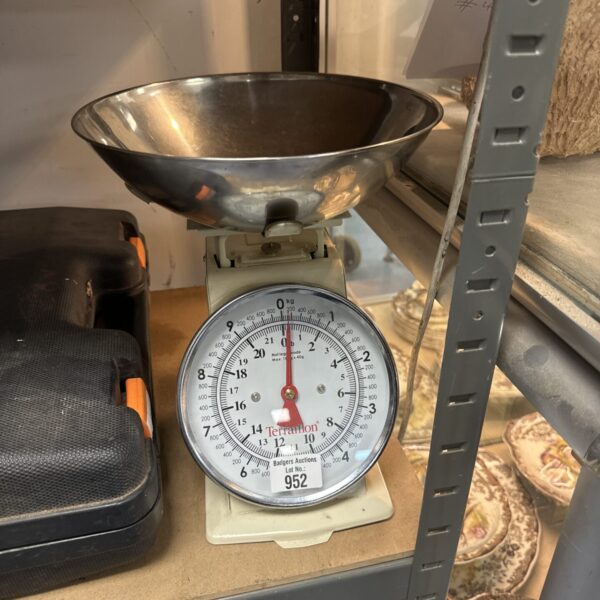 Vintage Terraillon bakers scales for accurate kitchen weighing.