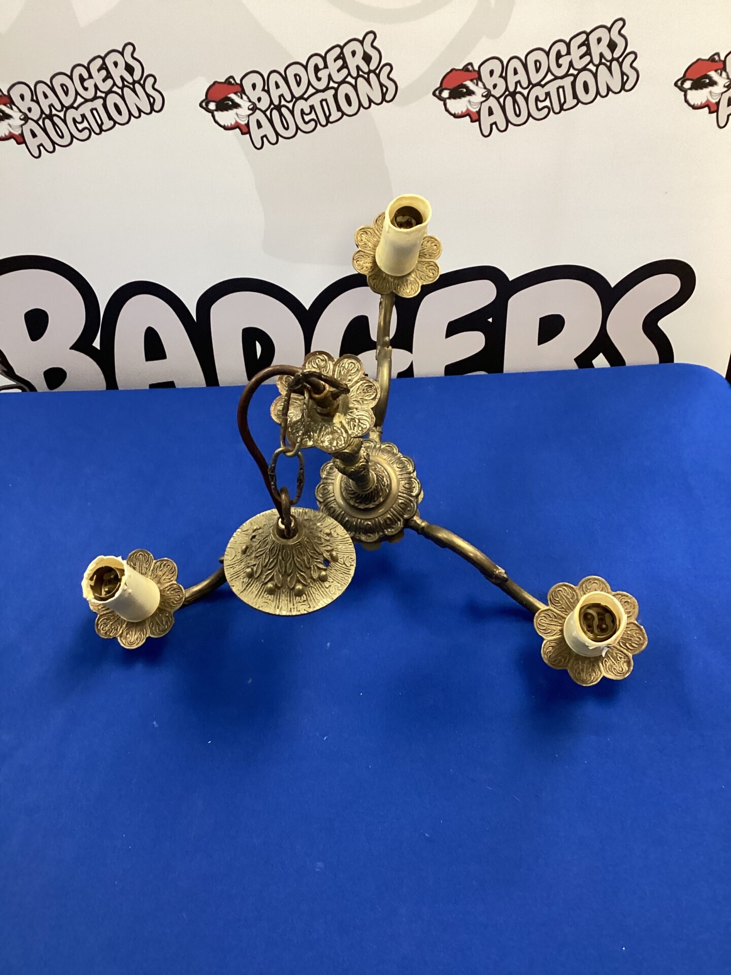 664 Candle effect brass ceiling light