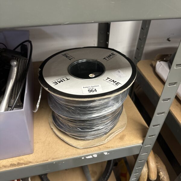 New reel of three core cable for electrical wiring projects.