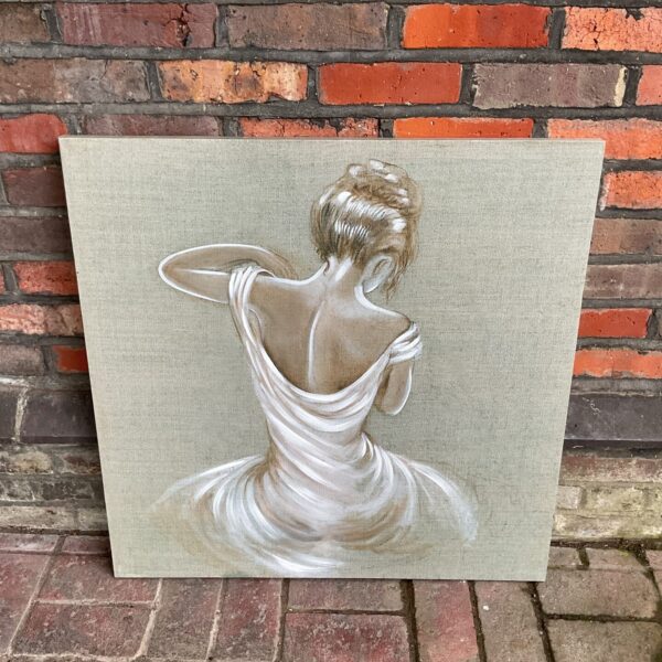 Large canvas print of a graceful ballerina for elegant wall decor.