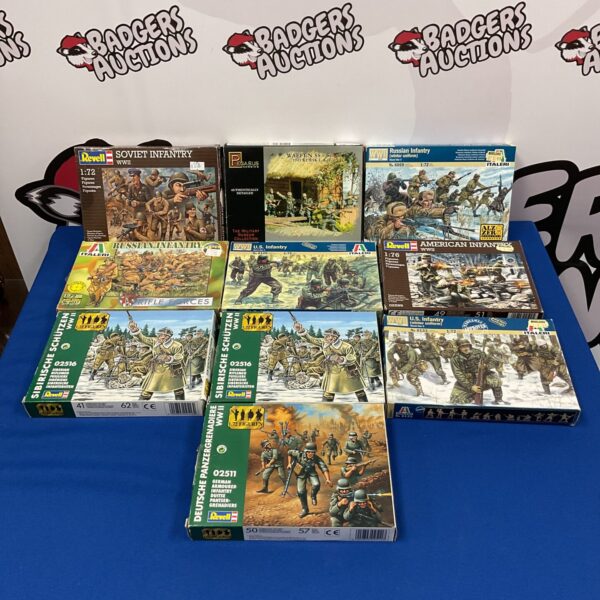 WWII model soldiers lot from Revell, Italeri, and Pegasus.