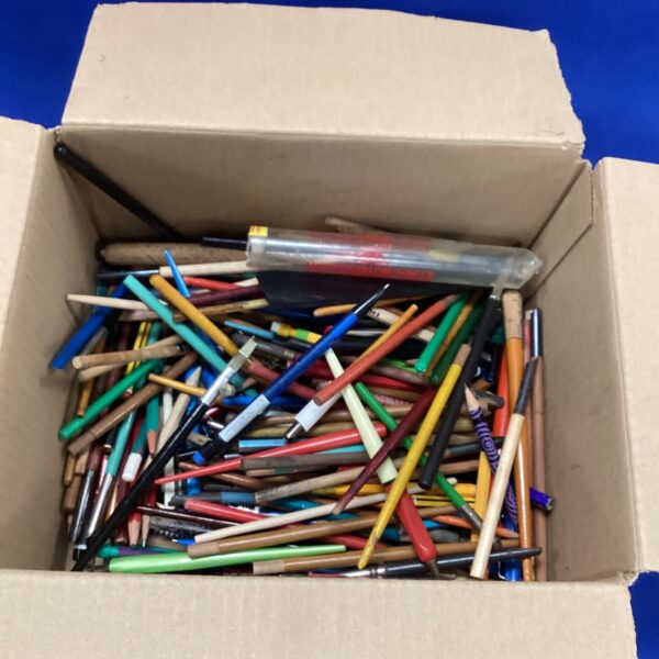 Mixed lot of coloured pencils and crayons for art projects.