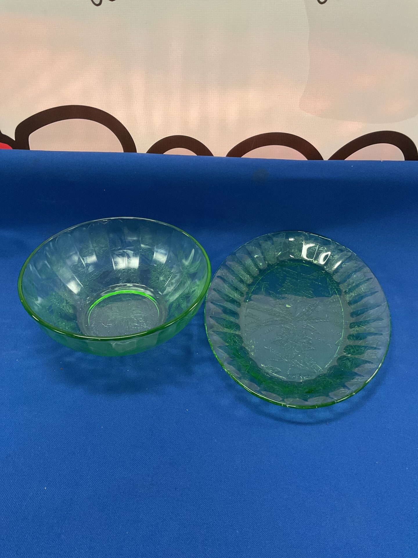 934 Two Uranium glass bowls