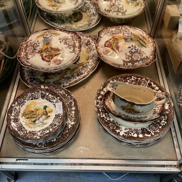 Royal Worcester Palissy dinner service with game bird designs.