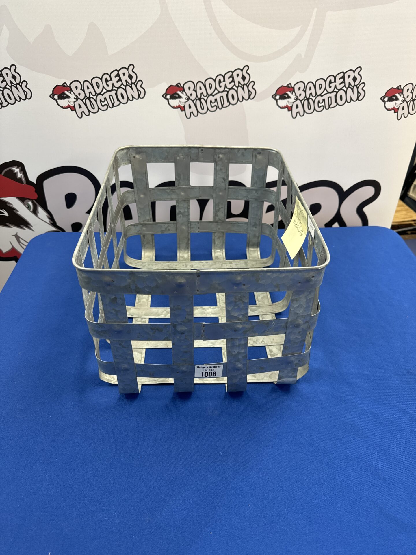 1008 Vintage French galvanised basket 14.5” length
