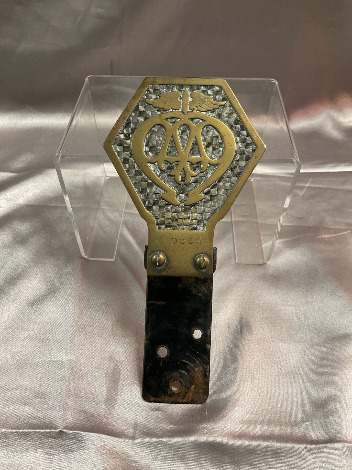 900 Vintage Brass A A car badge