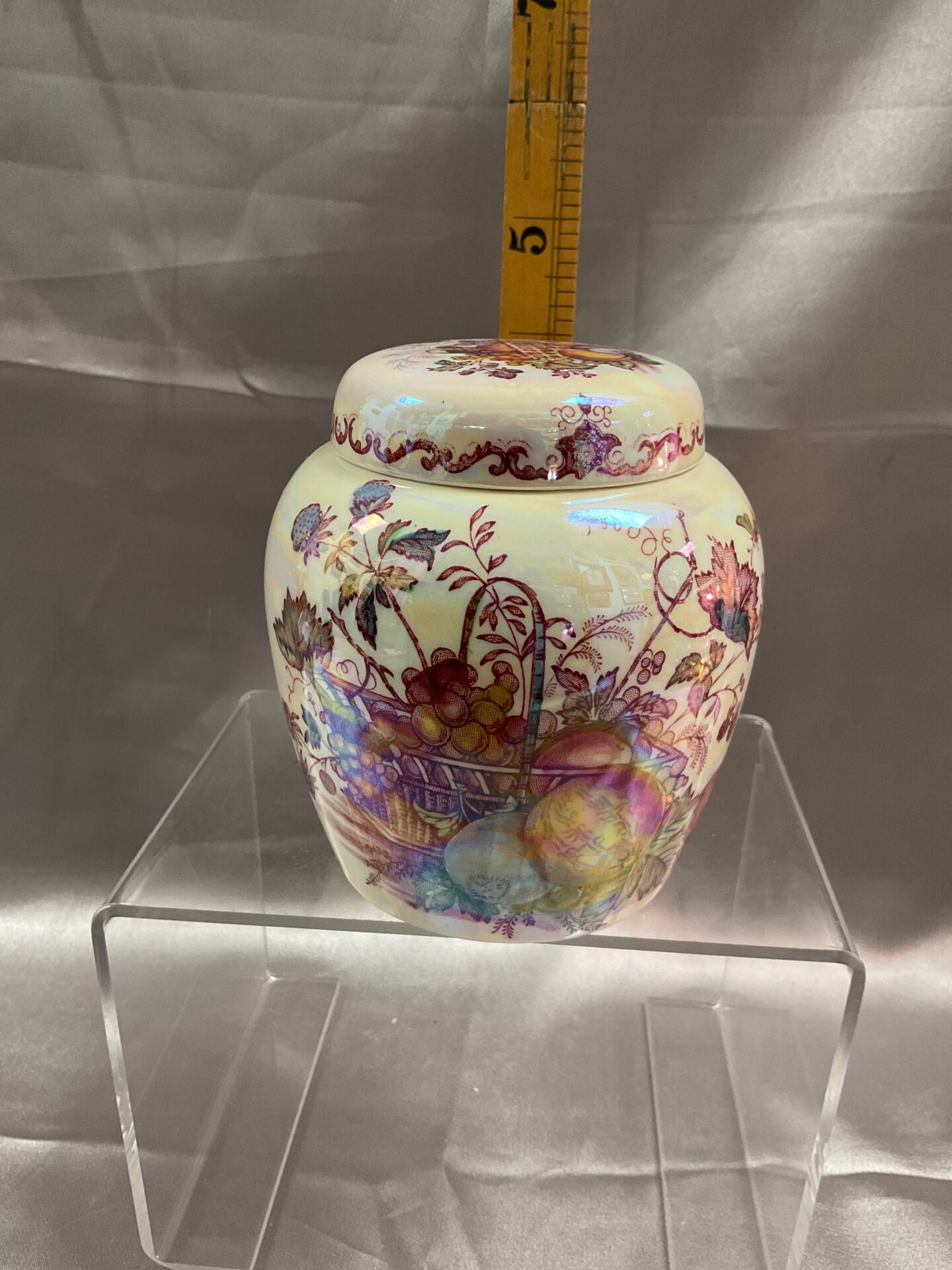 919 Masons ironstone Fruit basket lidded ginger jar