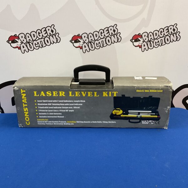 Constant laser level kit with tripod for accurate measurements.