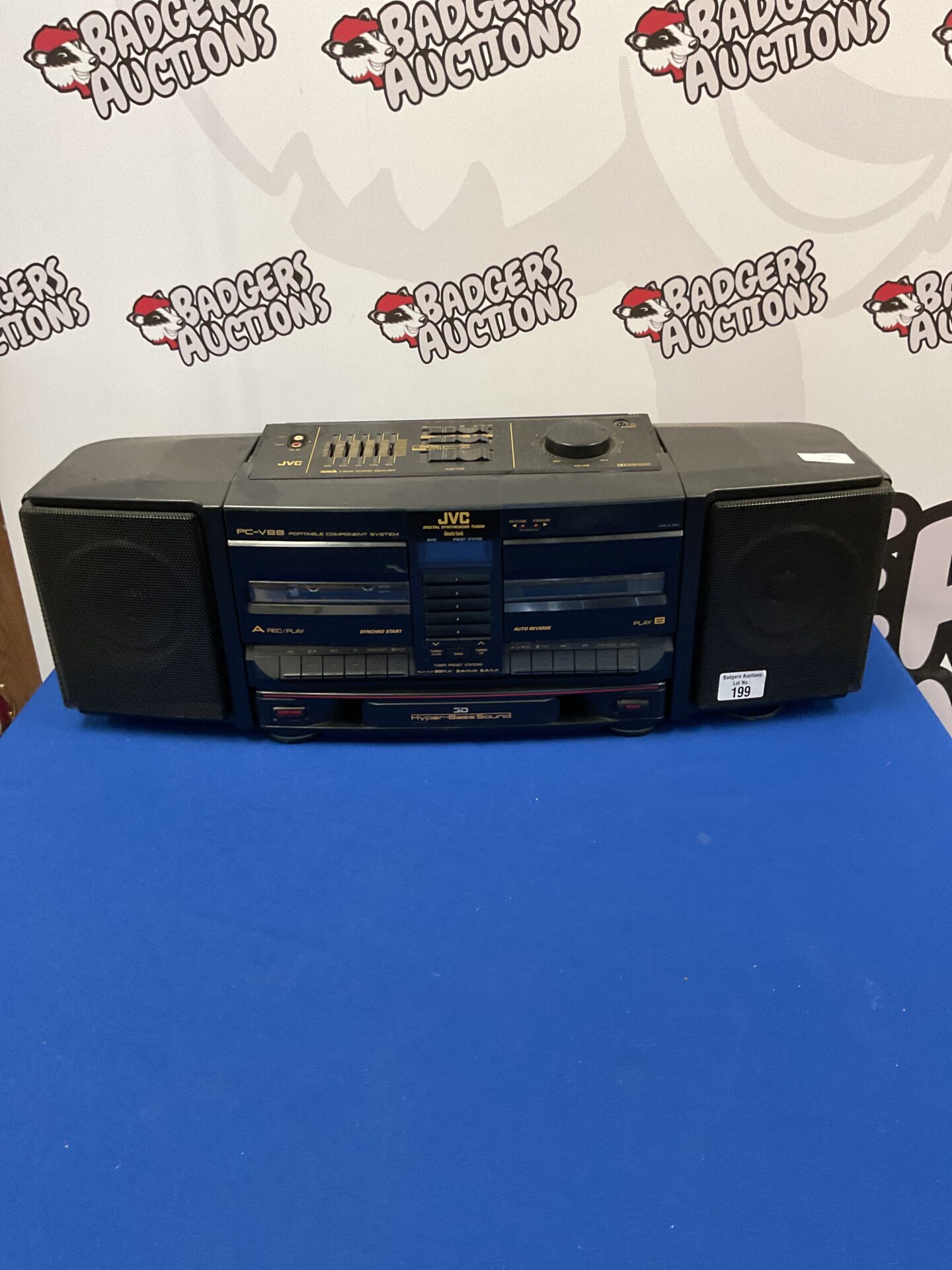 199 JVC pc-v88 ghetto blaster/boombox twin tape deck and radio