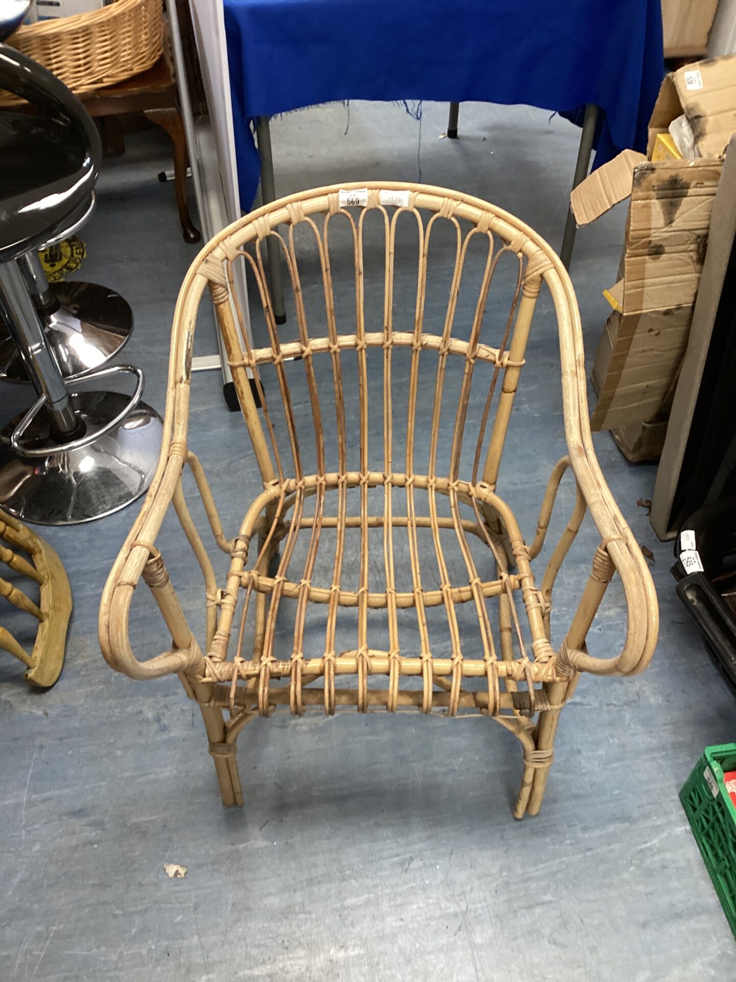 590 Mid Century Bamboo arm chair