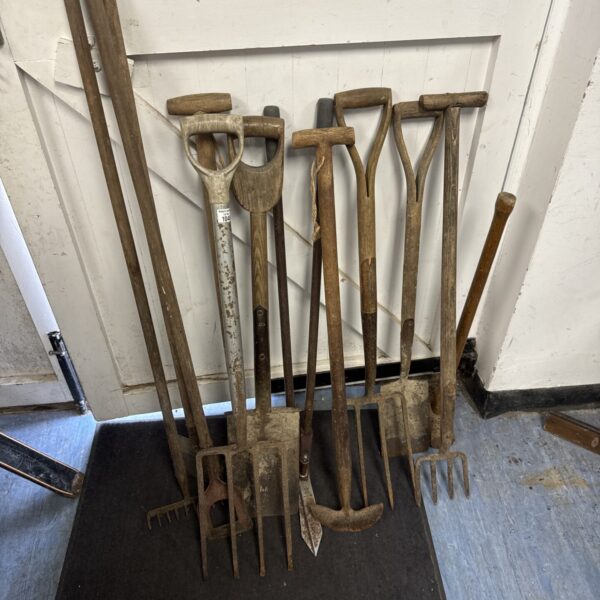 Lot of twelve vintage garden tools for gardening and collecting.