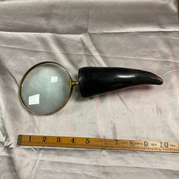 Large horn handle magnifying glass