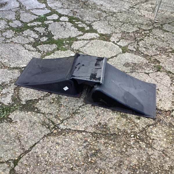 Small portable bike ramp for BMX and skateboarding practice.