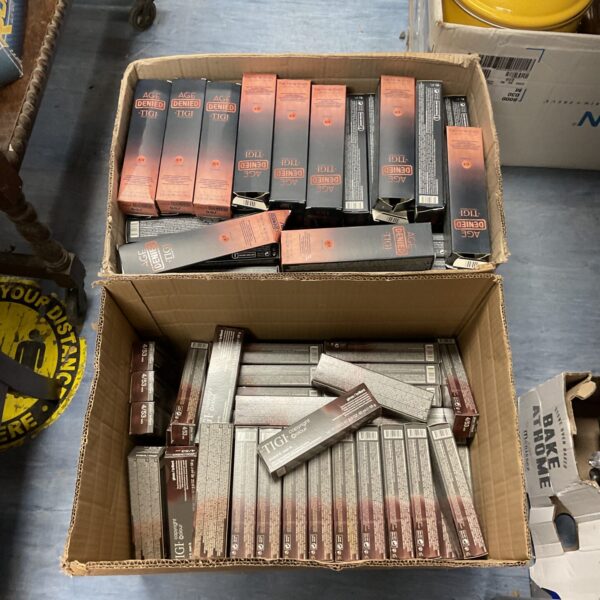 Mixed lot of Tigi hair products including Age Denied and Colour Gloss.