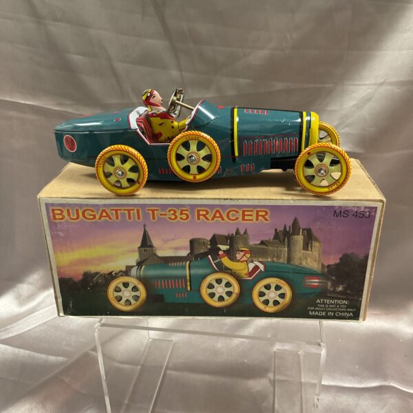 Vintage tinplate Bugatti T-35 racer in original box.