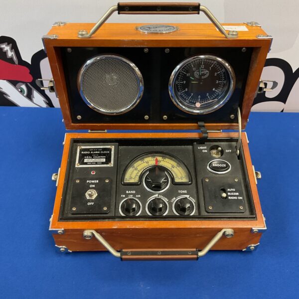 Vintage Spirit of St Louis radio alarm clock with Art Deco design.