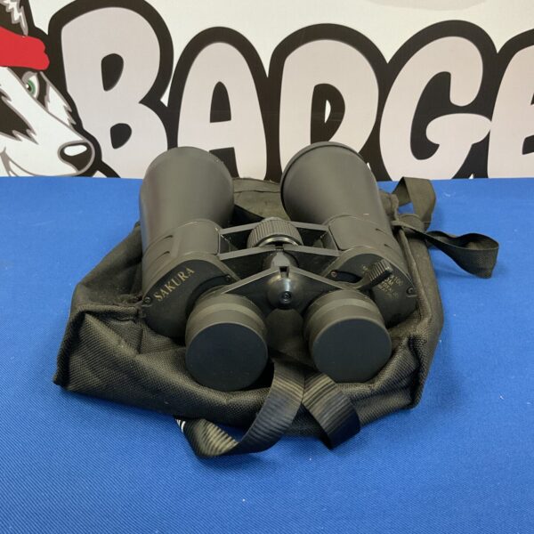 Vintage Sakura 20-180x100 binoculars with protective case.