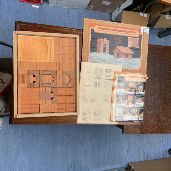 Vintage Gerbitz brick building set with wooden blocks.
