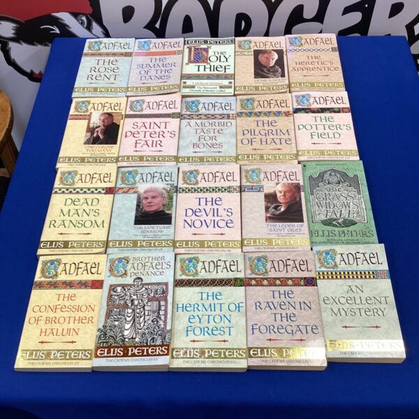 Lot of twenty Cadfael books by Ellis Peters, medieval mystery novels.