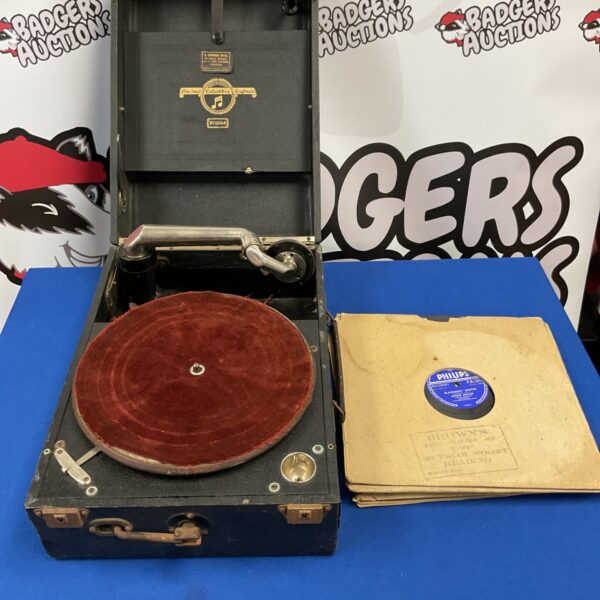 Antique Viva-tonal Columbia Grafonola with 78 records for sale.