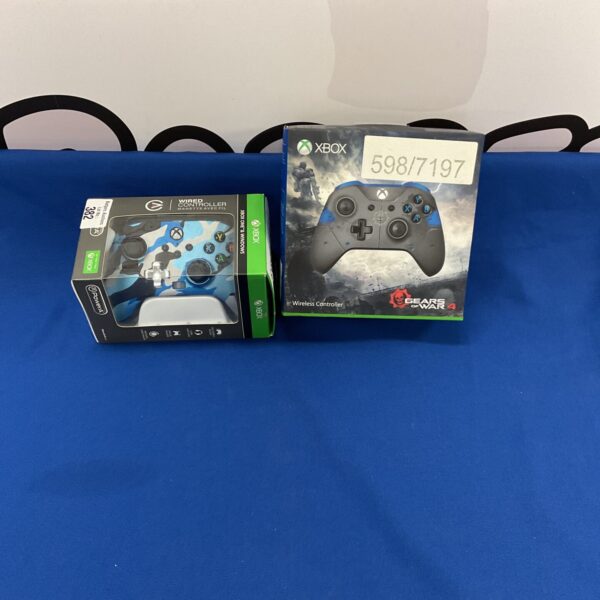 Black Xbox 360 wired controller for gaming and PC use.