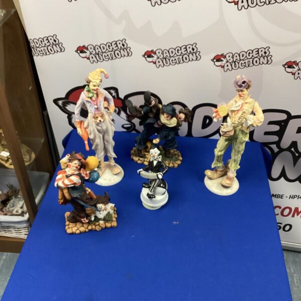 Collection of clown figurines inc Leonardo Collection