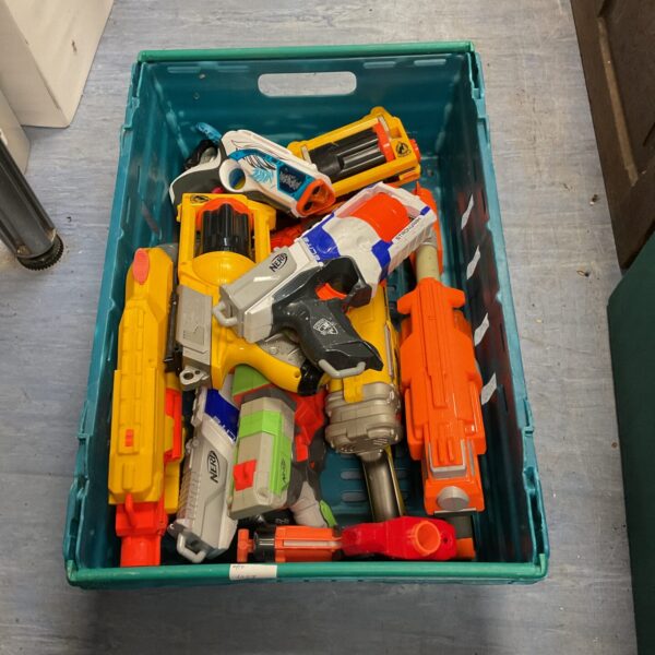 Mixed lot of Nerf blasters for kids and collectors.