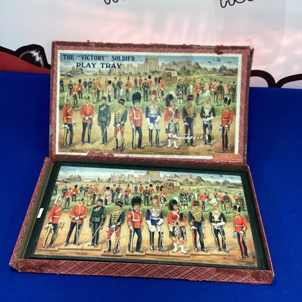 Vintage Victory Soldier Play Tray with colourful soldier figures.