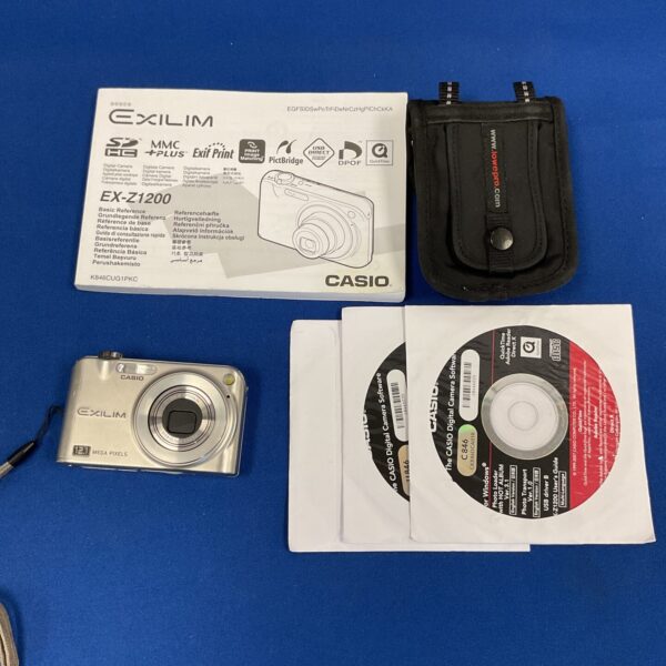 Casio Exilim EX-Z1200 digital camera, front view, compact design.