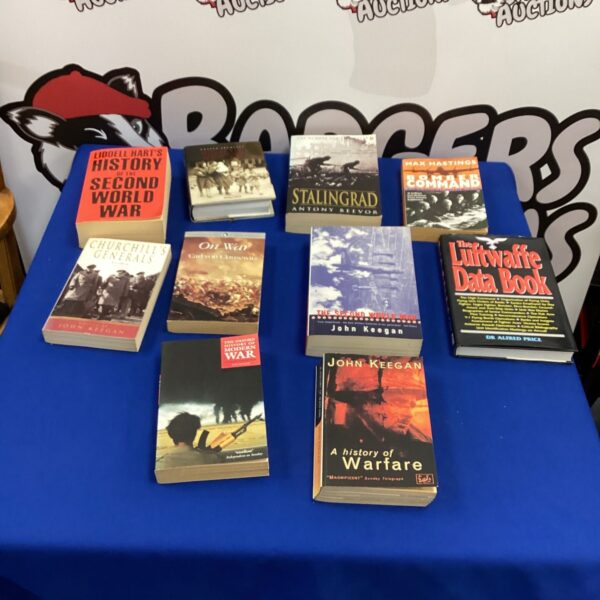 Lot of war history books including titles by Antony Beevor and John Keegan.