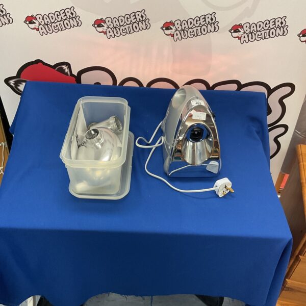 White and silver Orbit OPM-700 meat mincer kitchen appliance.