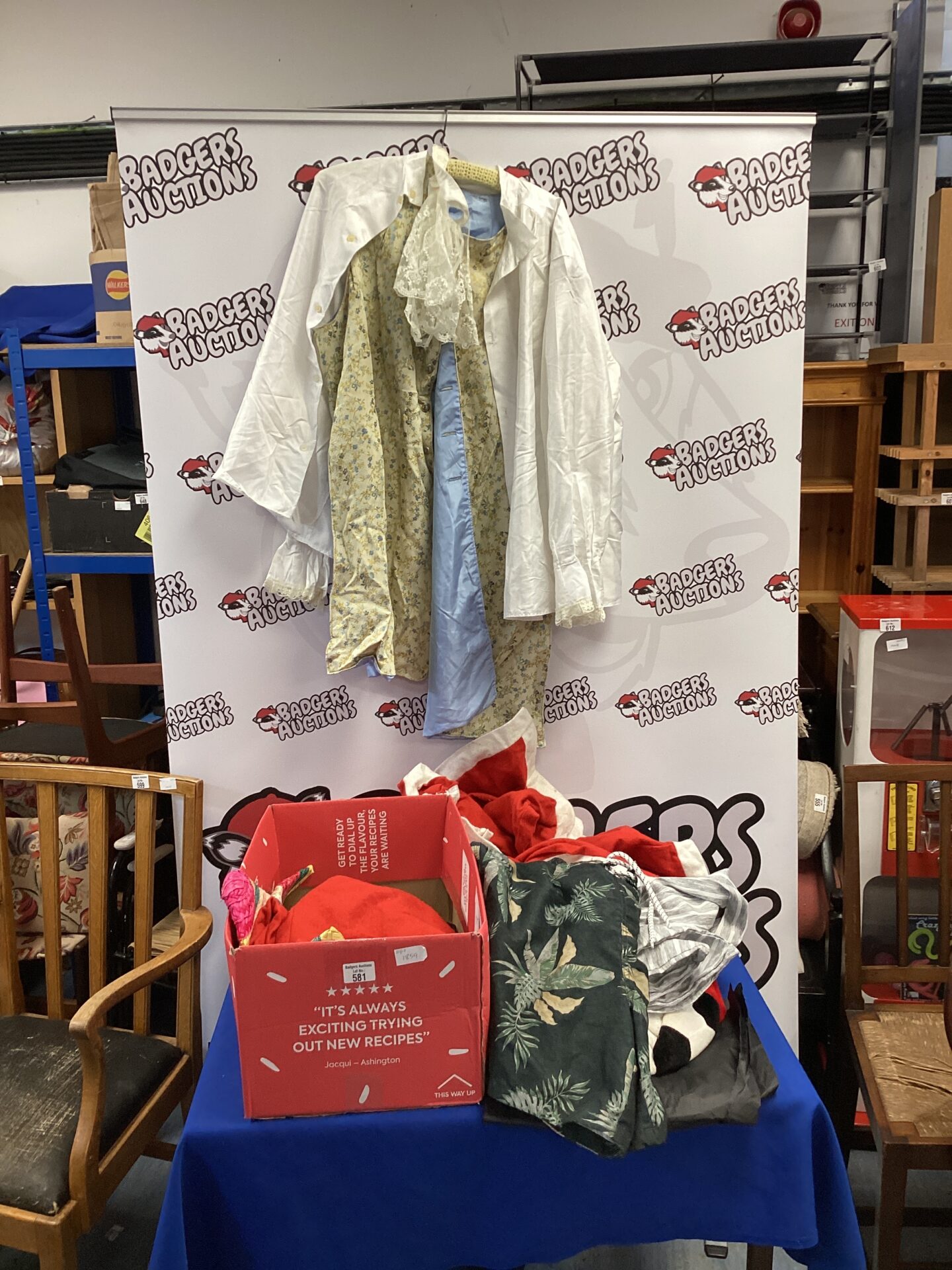 581 Box of dress up clothes inc santa & pirate costume