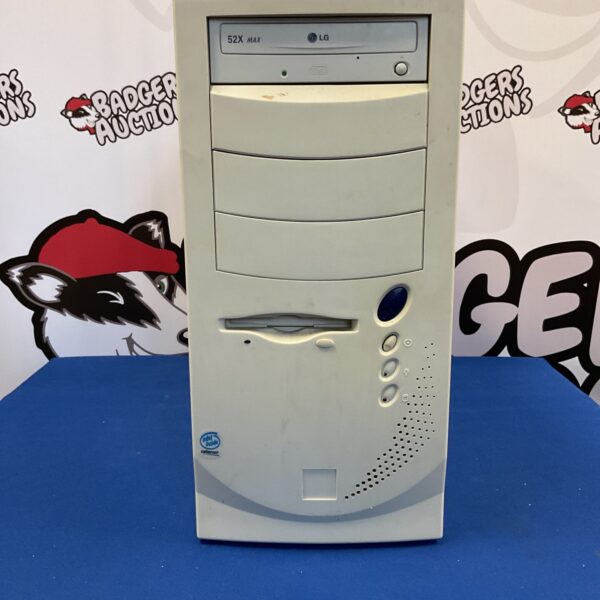 Vintage Intel Celeron desktop PC tower for collectors.