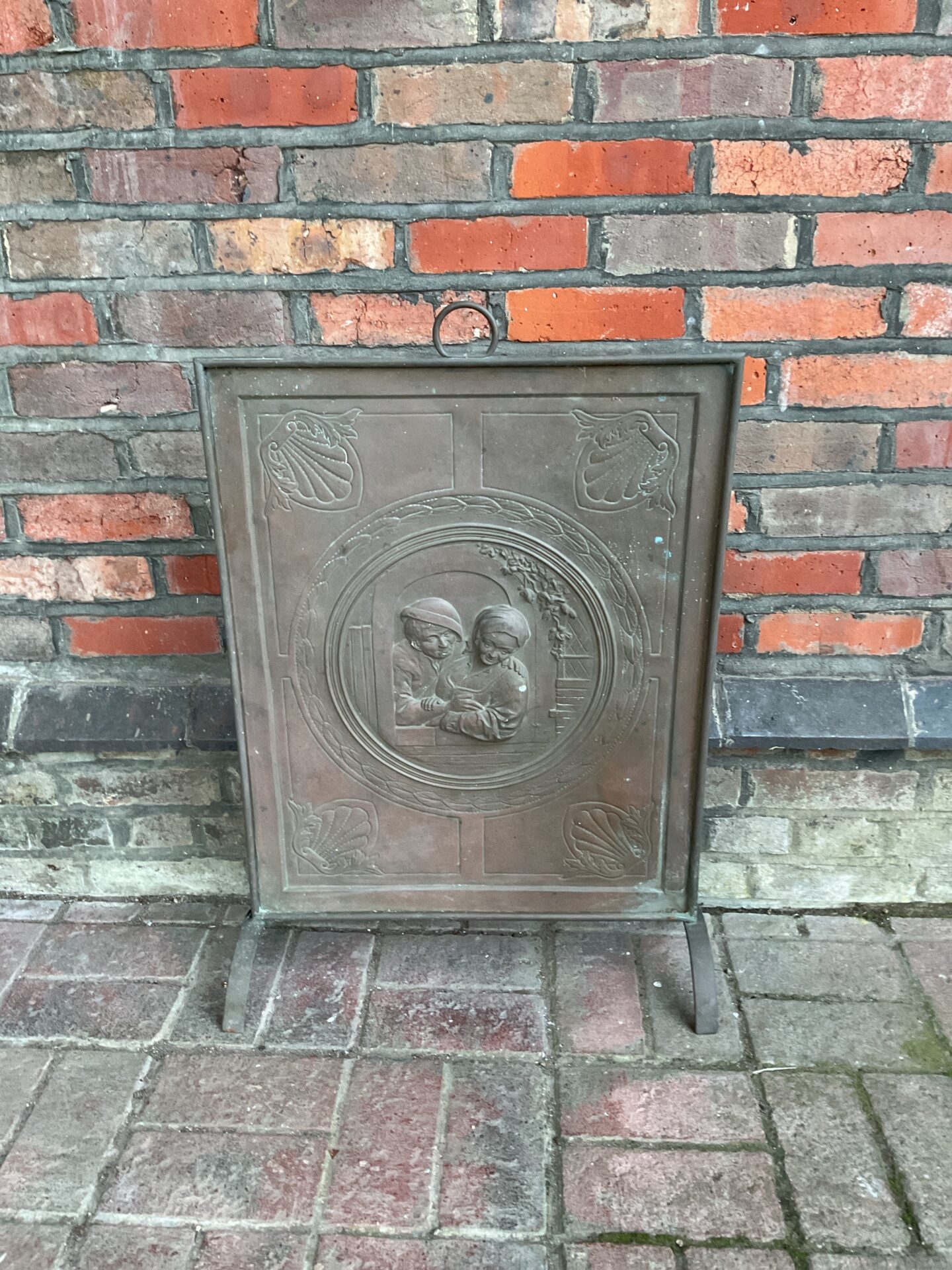 070 Copper art nouveau fire screen