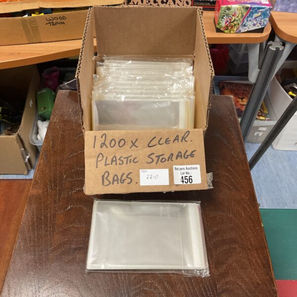 Bulk lot of 1200 clear plastic storage bags for various uses.