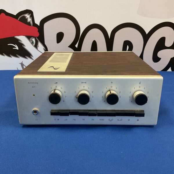 Vintage Armstrong 421 stereo amplifier, classic retro audio equipment.