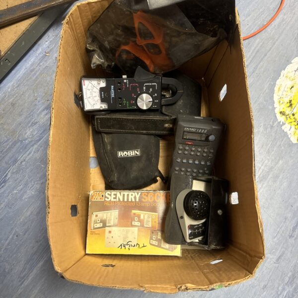 Vintage electrical tester lot with Pantec tester and lux photometer.
