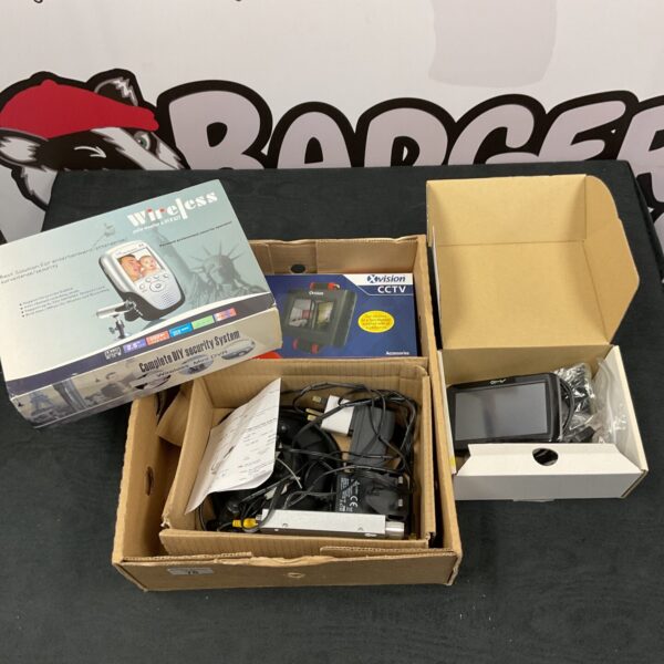 Home security system and satnav device in a mixed lot.