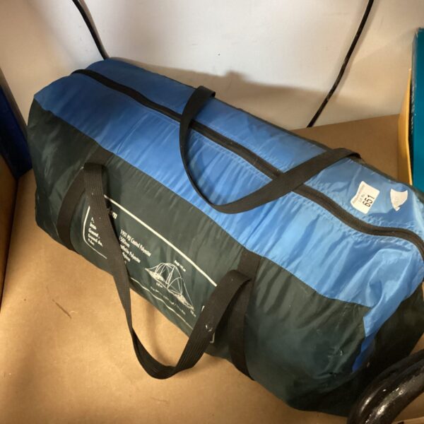 Rolled up Freedom six man tent ready for camping.