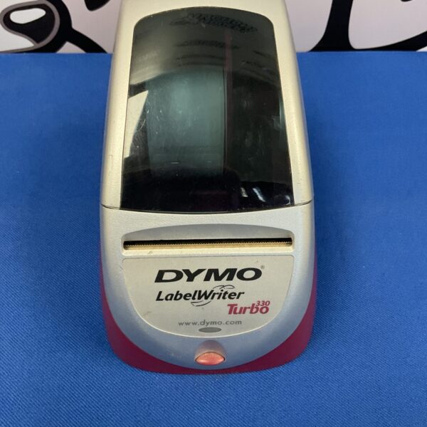 Dymo Labelwriter Turbo 330 thermal label printer, side view.