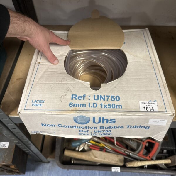 Roll of clear UHS bubble tubing for medical applications.
